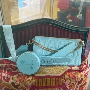 Christian Louboutin Light Blue Crossbody Bag Set